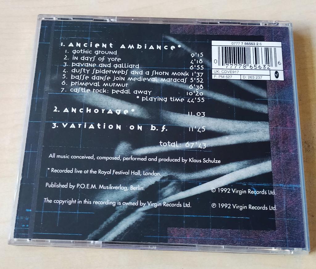 Klaus Schulze - Royal Festival Hall Volume 2 CD 1992, Ophalen of Verzenden, Gebruikt