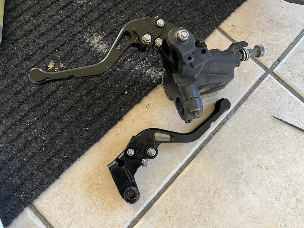 Nissin Motor rem- en koppelingshendel set zwart, Motoren, Ophalen of Verzenden