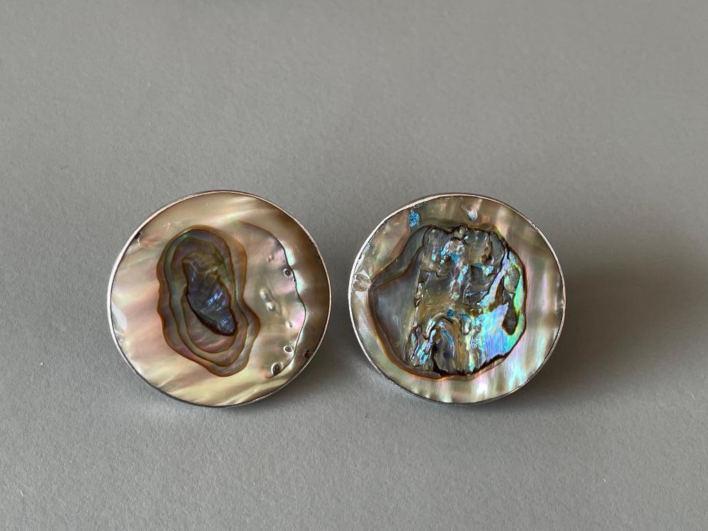 Zilveren parelmoer oorbellen | Mexico, Ophalen, Zilver, Oorbellen