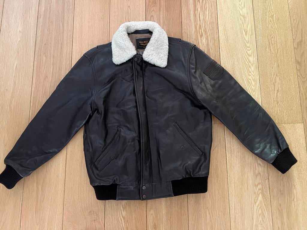 Pall Mall American Classic leren bomberjack XL, Kleding | Heren, Jassen | Winter, Ophalen of Verzenden, Zo goed als nieuw, Maat 56/58 (XL)