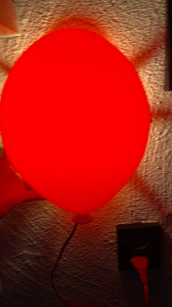 Vintage Ikea ballonlamp rood in prima staat., Ophalen of Verzenden, Gebruikt
