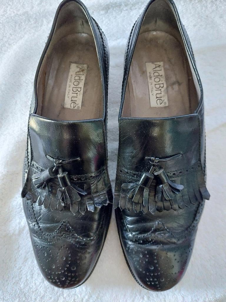 Aldo Bruè – Vintage - Stijlvolle herenloafers met kwastjes  , Zwart, Aldo Bruè, Gedragen, Loafers