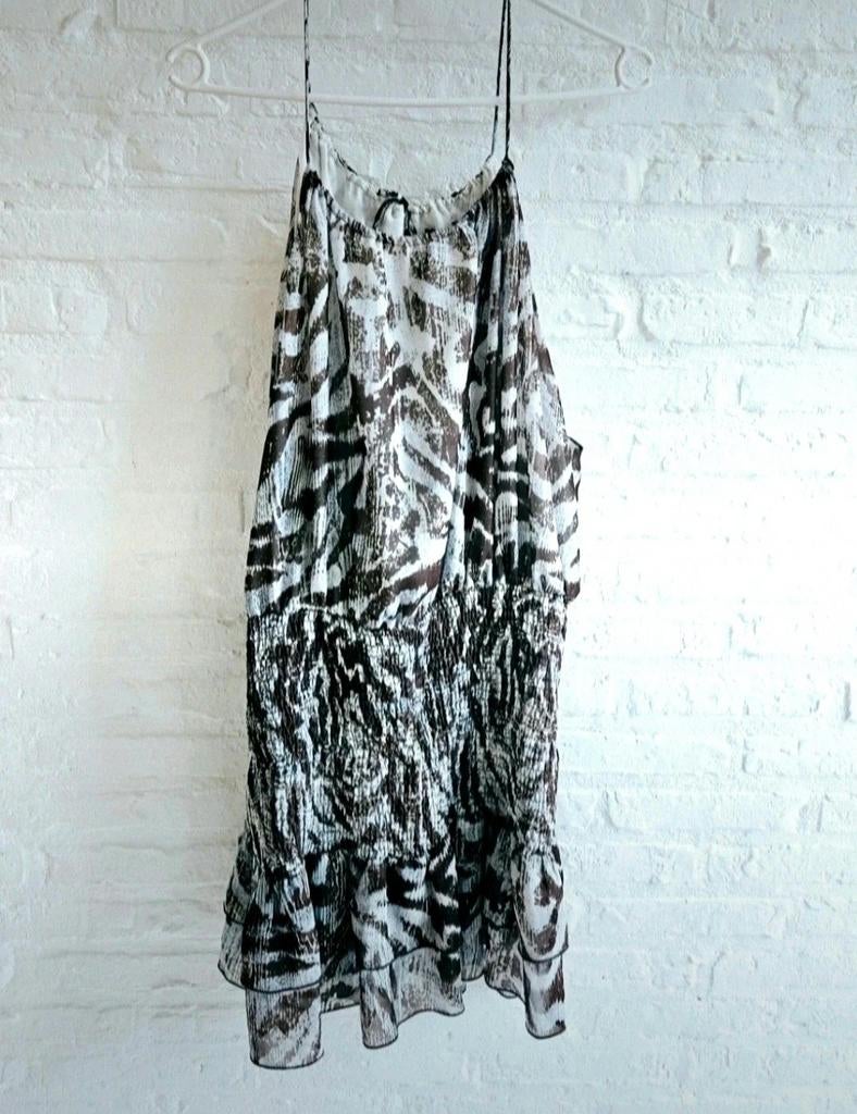Nieuwe jurk print Zara, Kleding | Dames, Bruin, Zara, Maat 42/44 (L), Nieuw