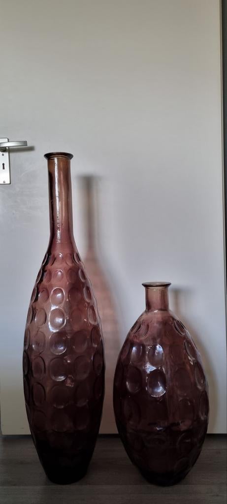 Set glazen siervazen/fles. 2 Stuks., Ophalen, Overige kleuren, 50 tot 75 cm, Glas