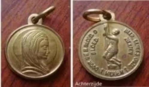 Oud koperen Maria medaille , Meigem Oost-Vlaanderen, Belgie, Verzenden, Overige materialen, Buitenland