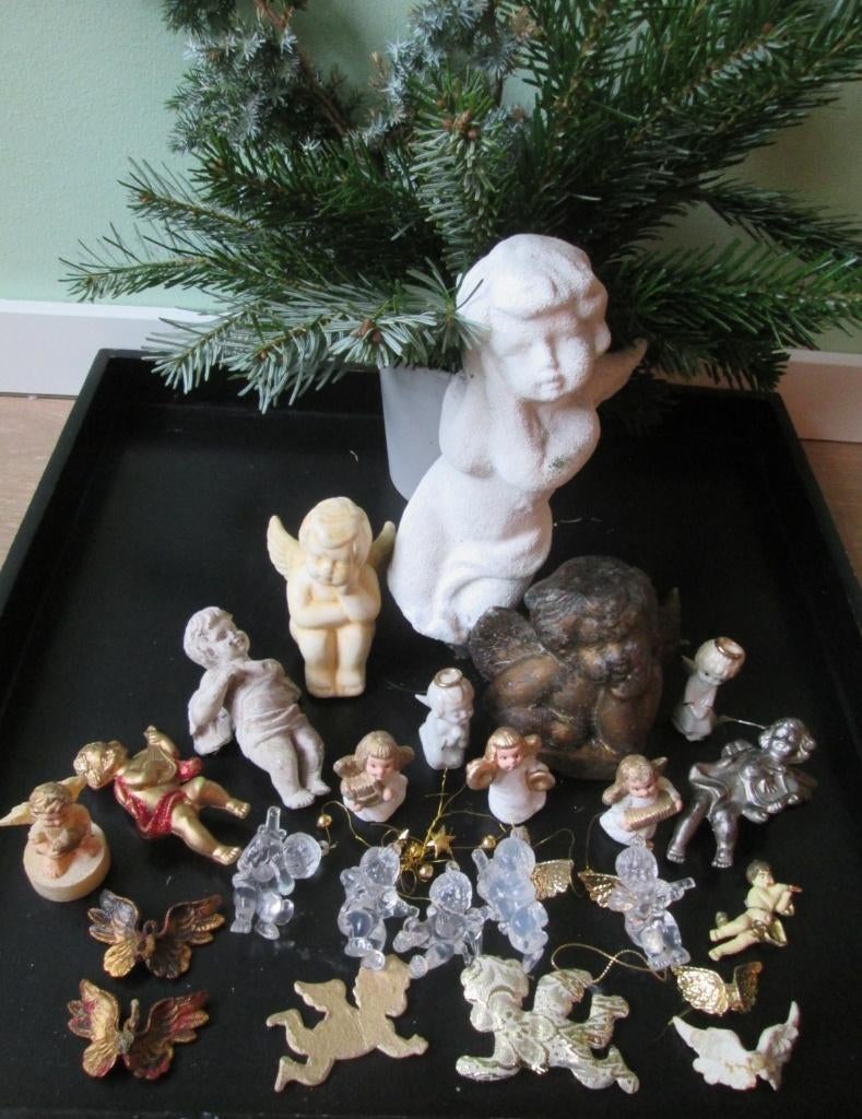 Verzameling Engeltjes Engelen Porselein Kunststof enz, Ophalen of Verzenden, Gebruikt, Religie