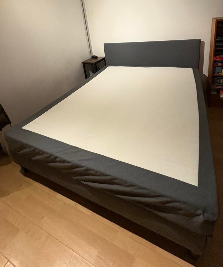 Tweepersoonsbed 1.60 x 2.00 meter - Grijs (excl matras), Ophalen, Gebruikt, Tweepersoons, 200 cm