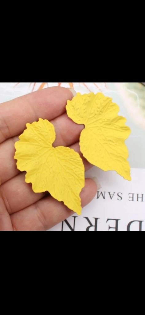 Nieuwe Gele Blad Oorbellen - Uniek Design, Sieraden, Tassen en Uiterlijk, Oorbellen, Nieuw, Hangers, Overige materialen, Geel