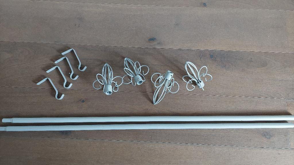 2x complete Ikea gordijnroedeset, Ophalen, Gebruikt, 200 cm of meer, 200 cm of meer