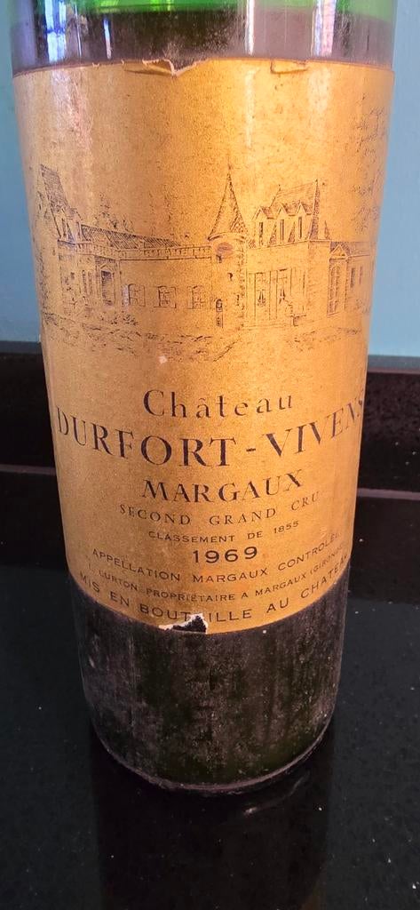 Château Durfort-Vivens Margaux 1969 - Rode Wijn, Verzamelen, Ophalen of Verzenden, Nieuw, Frankrijk, Rode wijn