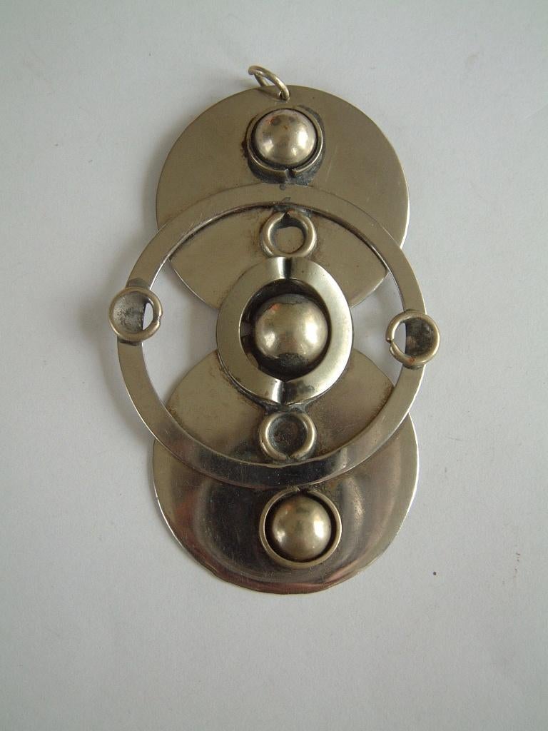 Bijzondere grote retro kettinghanger hanger ca 1950/1960, Ophalen of Verzenden, Zilver, Overige materialen