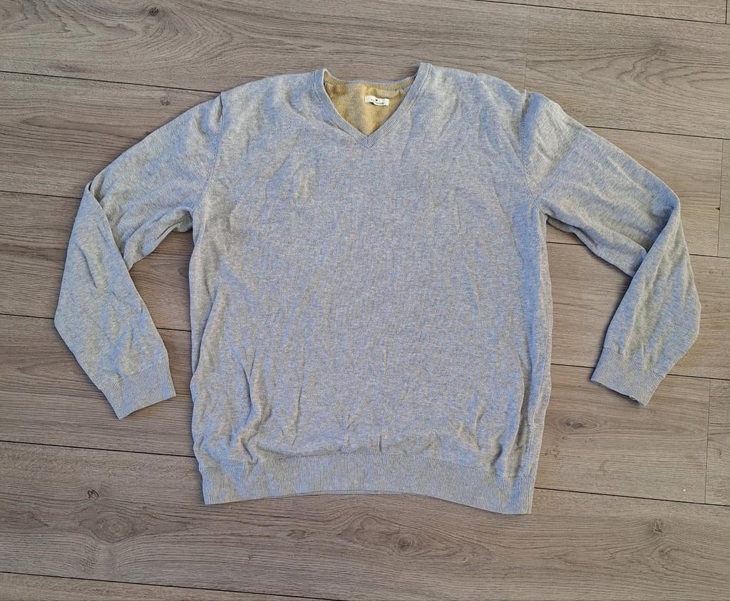 Tom Tailor V-hals trui grijs maat XXXL 3XL katoen, Ophalen of Verzenden, Zo goed als nieuw, Grijs, Overige maten