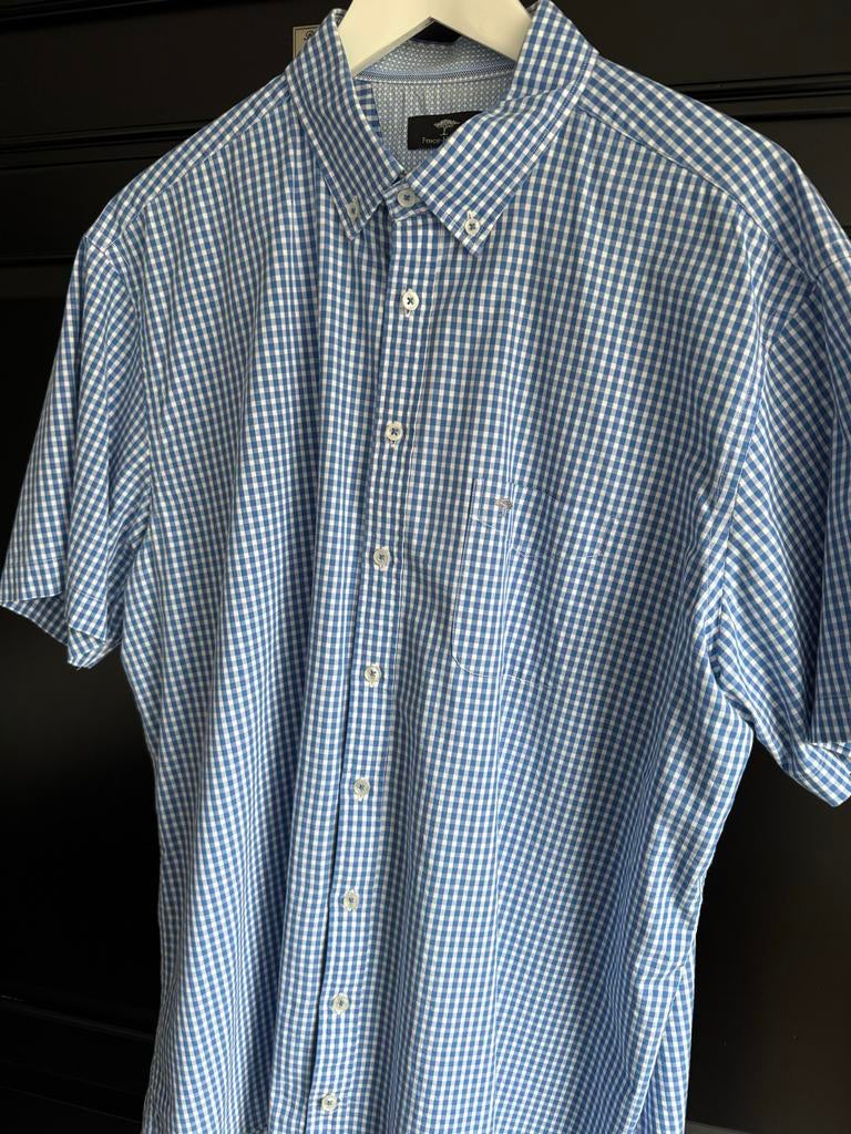 Fynch Hatton overhemd korte mouw 2XL - Nieuw!, Ophalen of Verzenden, Nieuw, Blauw, Overige halswijdtes