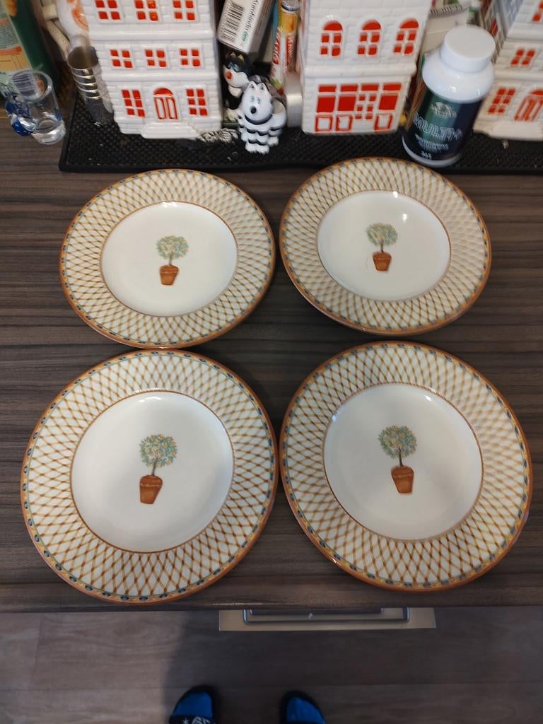 Johnson Bros ontbijtborden Lemon Tree, Ophalen of Verzenden, Zo goed als nieuw, Overige stijlen, Bord(en)