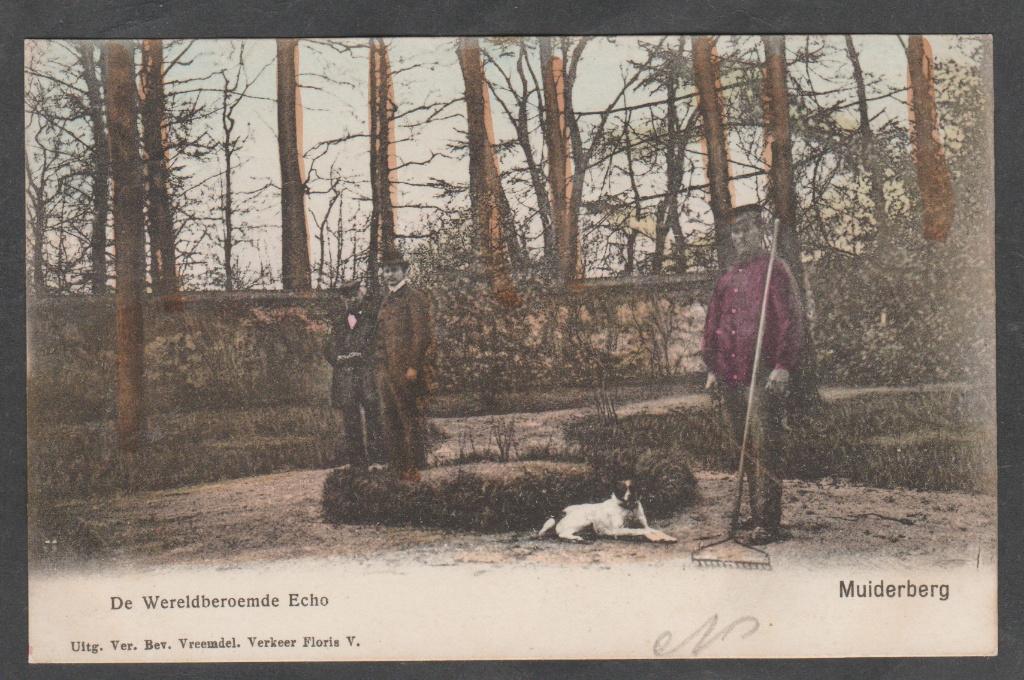 muiderberg mensen bij  de wereldberoemde echo, Verzenden, Voor 1920, Gelopen, Noord-Holland