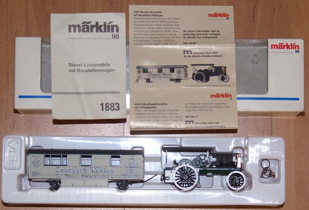 1883 Marklin DIESEL TRACKTOR LEONARD WEISS, Wisselstroom, Overige typen, Ophalen of Verzenden, Zo goed als nieuw