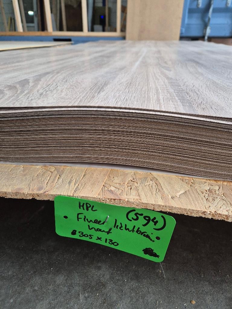 HPL fineer platen lichtbruin 305x130cm ( 594 ), Ophalen, HPL, Nieuw, Nb