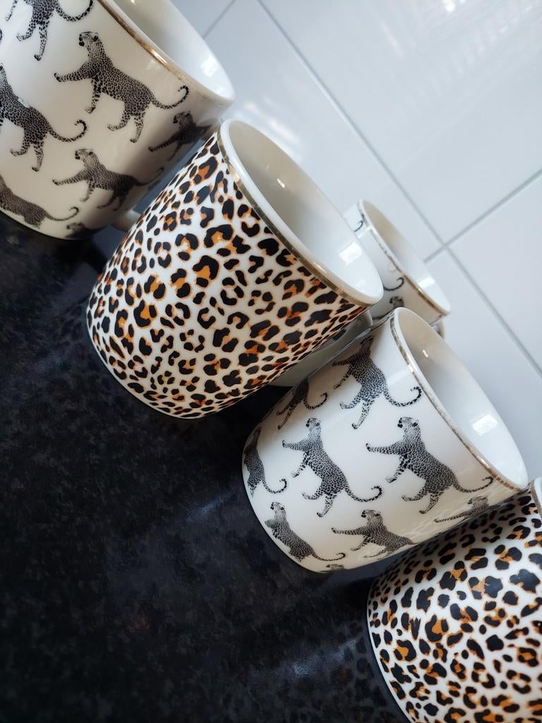 Mokken tijgerprint en luipaardprint, 400ml, Ophalen, Gebruikt, Overige stijlen, Kop(pen) en/of Schotel(s)