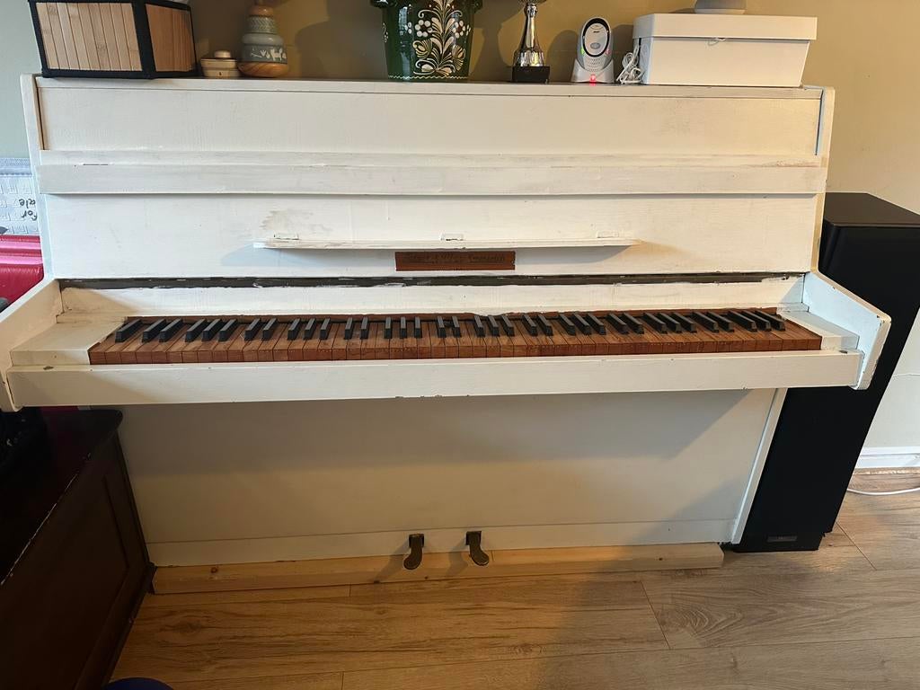 Piano, Muziek en Instrumenten, Piano's, Ophalen, Gebruikt, Wit, Piano