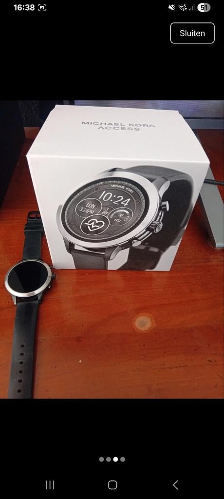 Michael Kors Runway Gen 4 Smartwatch - Zo goed als nieuw, Sieraden, Tassen en Uiterlijk, Smartwatches, Zwart, Michael Kors, IOS