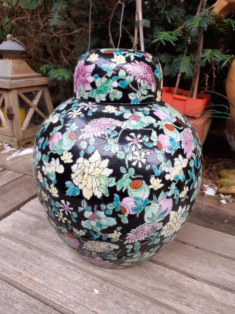 Handbeschilderde Dekselpot, Keramiek, Ophalen of Verzenden