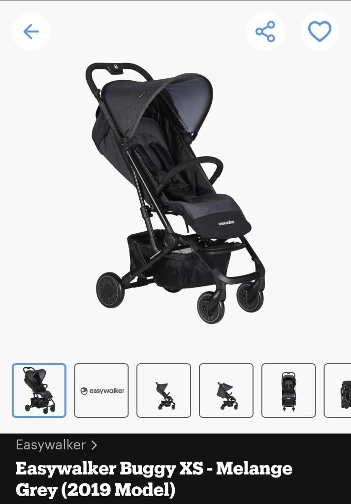 Easywalker buggy, Kinderen en Baby's, Buggy's, Ophalen, Gebruikt, Verstelbare rugleuning