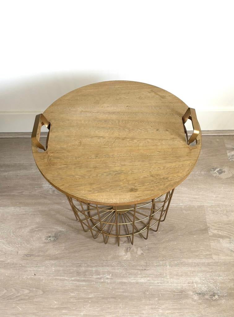 Salontafel met opbergruimte, Ophalen, Gebruikt, Rond, 50 tot 100 cm