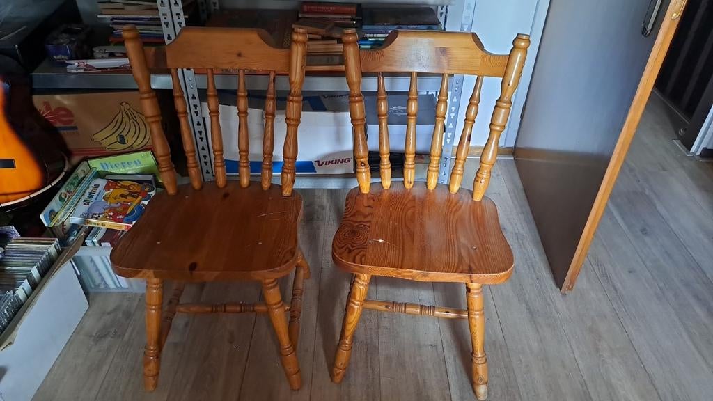 2 grenen stoelen, Huis en Inrichting, Stoelen, Ophalen