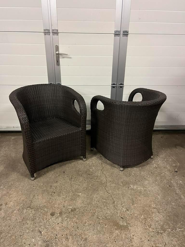 34 nieuwe Luxe horeca restaurant Terras stoelen rotanlook, Ophalen, Zo goed als nieuw