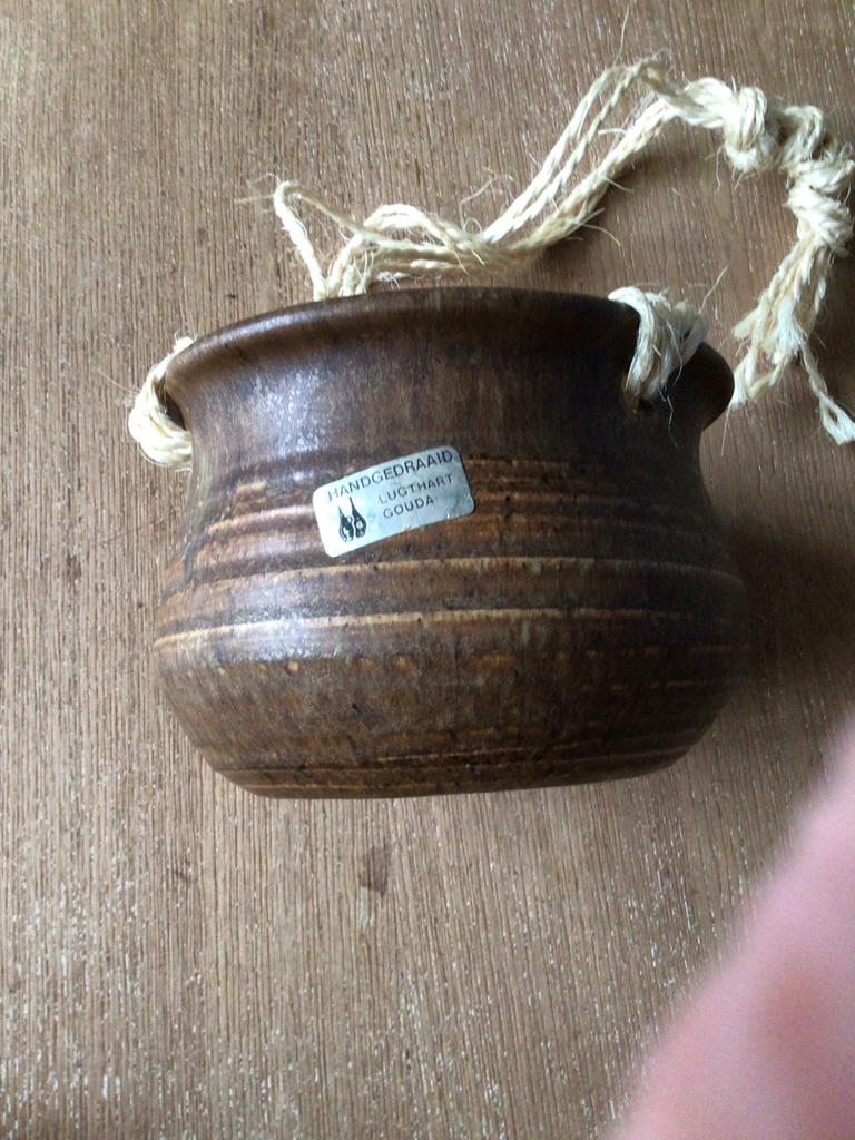 Lugthart keramiek, hangbloempot, aardse kleuren., Ophalen of Verzenden