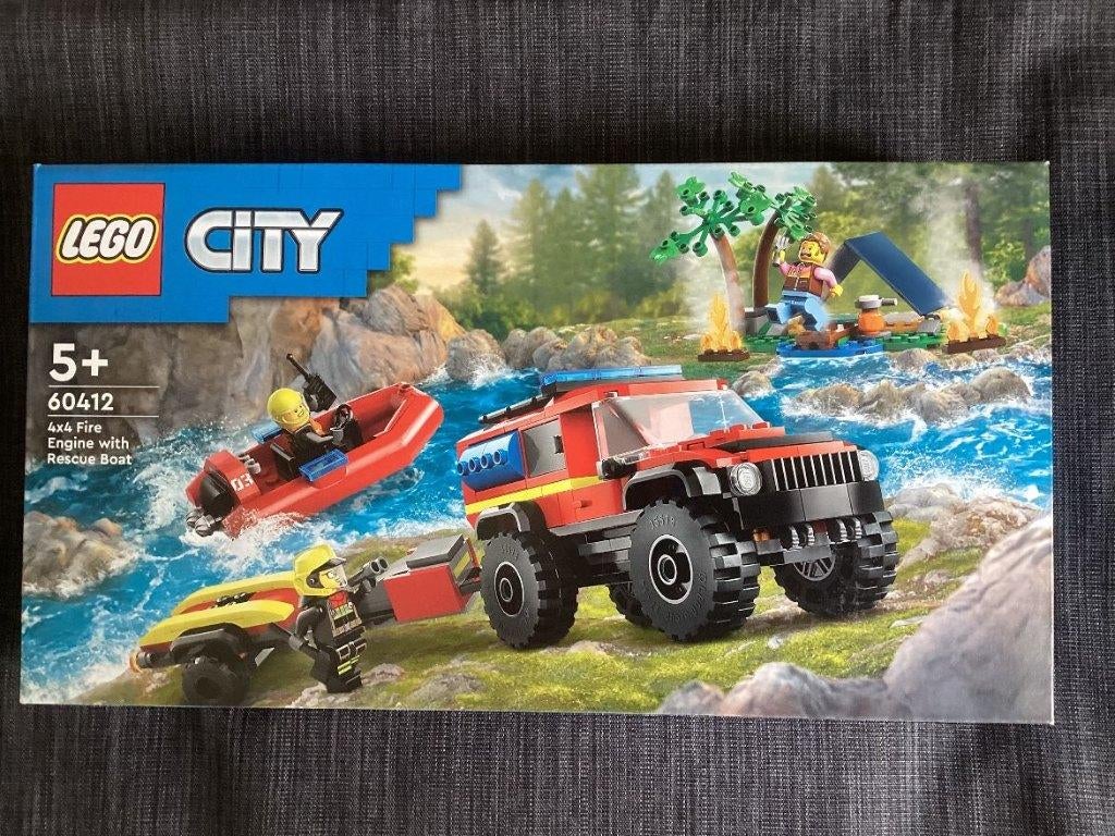 NIEUW Lego City Brandweerauto met reddingsboot (60412), Ophalen of Verzenden, Nieuw, Complete set, Lego