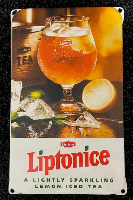 Emaille Bord Liptonice - Vintage Reclame, Ophalen of Verzenden, Gebruikt, Reclamebord