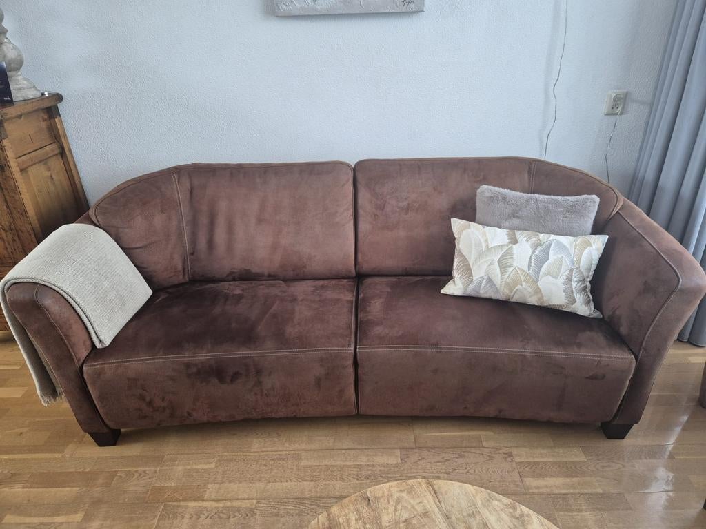 Bankstel 3 zits 220cm microleder, Ophalen, Gebruikt, Driepersoons, 75 tot 100 cm