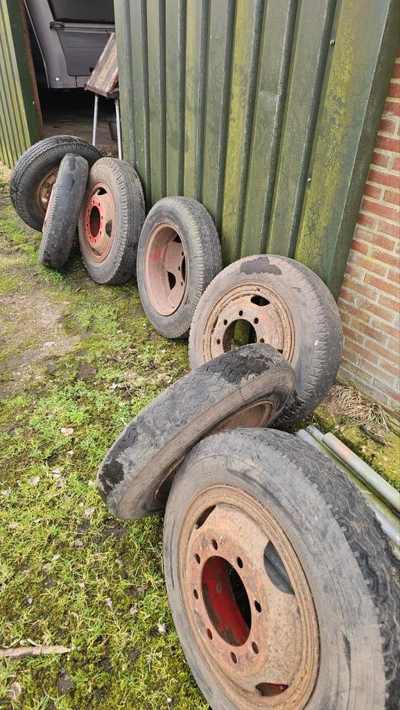 6x Banden en velg met spring ring 8 gaats 7.00 - 20, Zakelijke goederen, Agrarisch | Onderdelen | Banden, Velgen en Assen, Ophalen