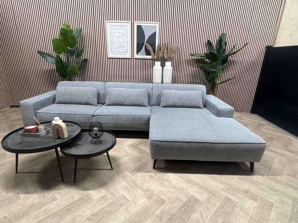 ZGAN JaxxChoice Trendy Hoekbank Mikk - Grijs - 330 x 175