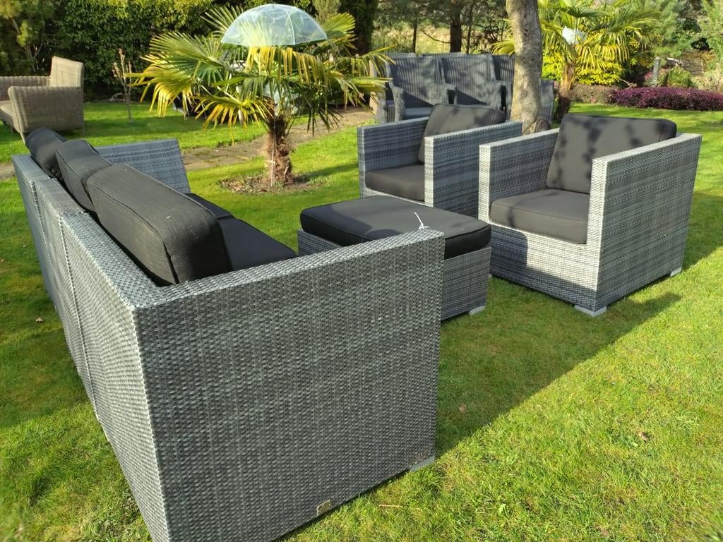 Mooie silver & grey 4 Seasons loungeset, Ophalen, Wicker, Bank