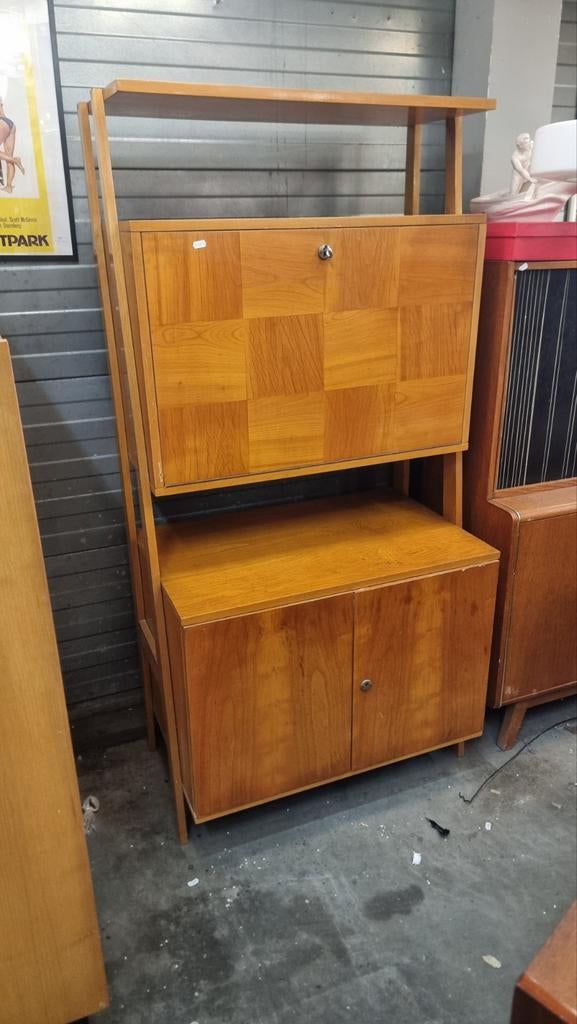 Vintage wandmeubel met mini  bar, Ophalen, ,, ,, ,