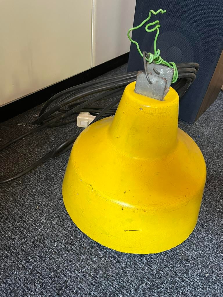 Gele lamp vintage, Huis en Inrichting, Lampen | Hanglampen, Ophalen, Minder dan 50 cm