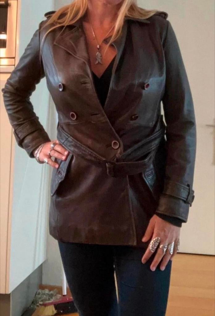 Kalfsleren jas, Kleding | Dames, Jassen | Winter, Ophalen of Verzenden, Zo goed als nieuw, Maat 38/40 (M)