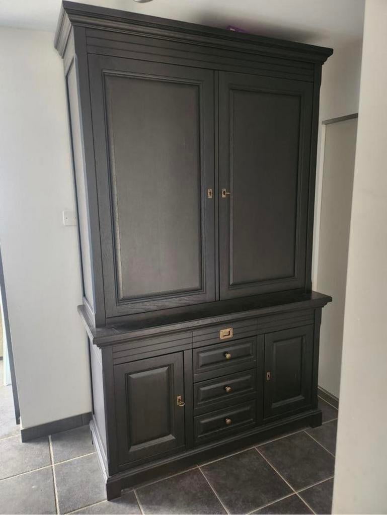 Buffetkast donkerbruin 126x215x51, Ophalen, Gebruikt, 200 cm of meer, 25 tot 50 cm