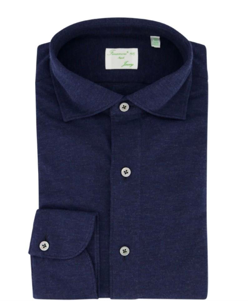 Finamore maat 44, Kleding | Heren, Overhemden, Zo goed als nieuw, Halswijdte 43/44 (XL), Blauw, Ophalen of Verzenden