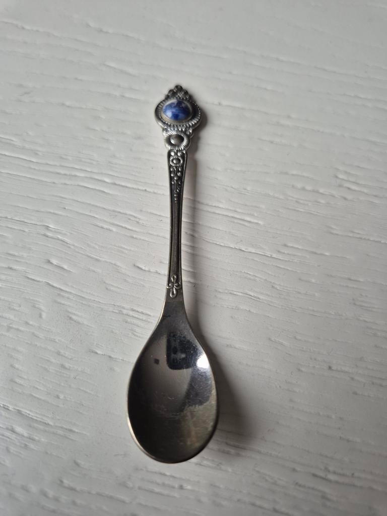 Lepel met blauwe steen, Ophalen of Verzenden