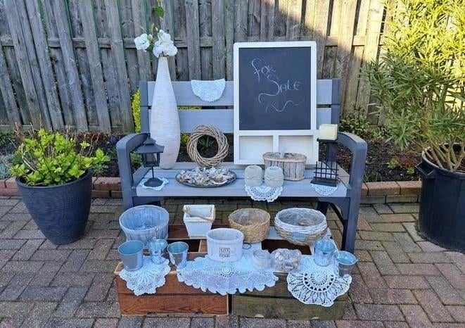 Pakket partij brocante woondecoratie rotan woonaccessoires, Gebruikt, Meerkleurig, Ophalen of Verzenden, Landelijk