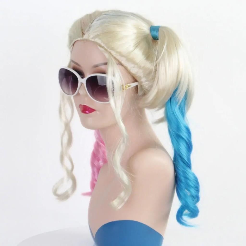 Harley Quinn cosplay pruik synthetisch, Ophalen of Verzenden, Nieuw