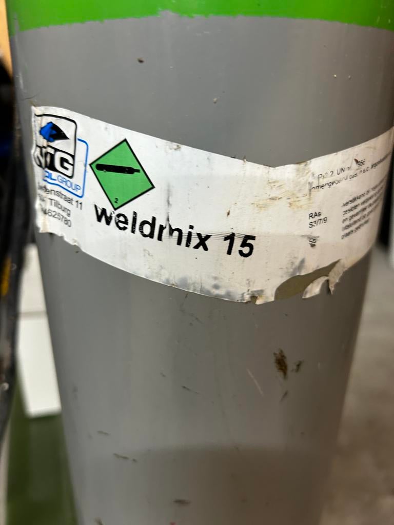MIG/MAG Lasapparaat met Weldmix 15 Gasfles, Ophalen, Gebruikt, 150 tot 250 ampère, Co2