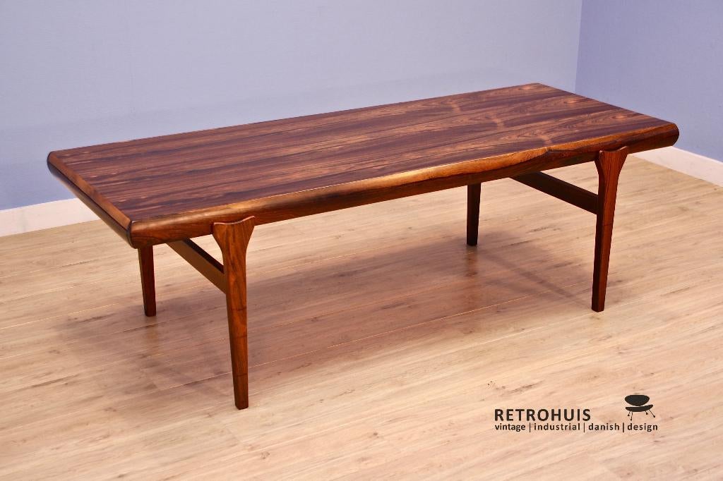 Deense salontafel Andersen palissander vintage 1960s retro, Ophalen, Gebruikt, 50 tot 100 cm, 150 tot 200 cm