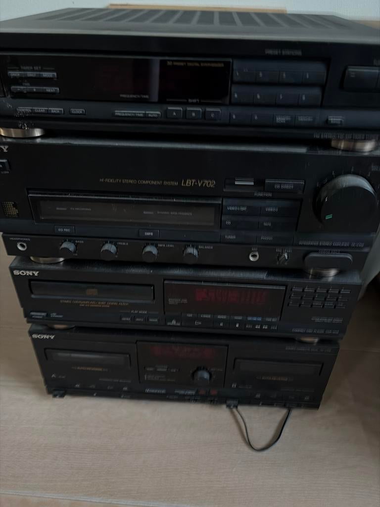 Sony stereoset LBT V702 met cd-speler en dubbel cassettedeck, Ophalen, Gebruikt, Cassettedeck, Losse componenten