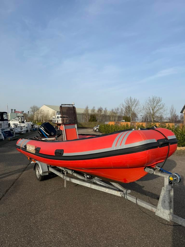 Gügel Rib met Mercury 90PK inclusief trailer!INRUIL MOGELIJK, Ophalen, 70 tot 120 pk, Zo goed als nieuw, 3 tot 6 meter