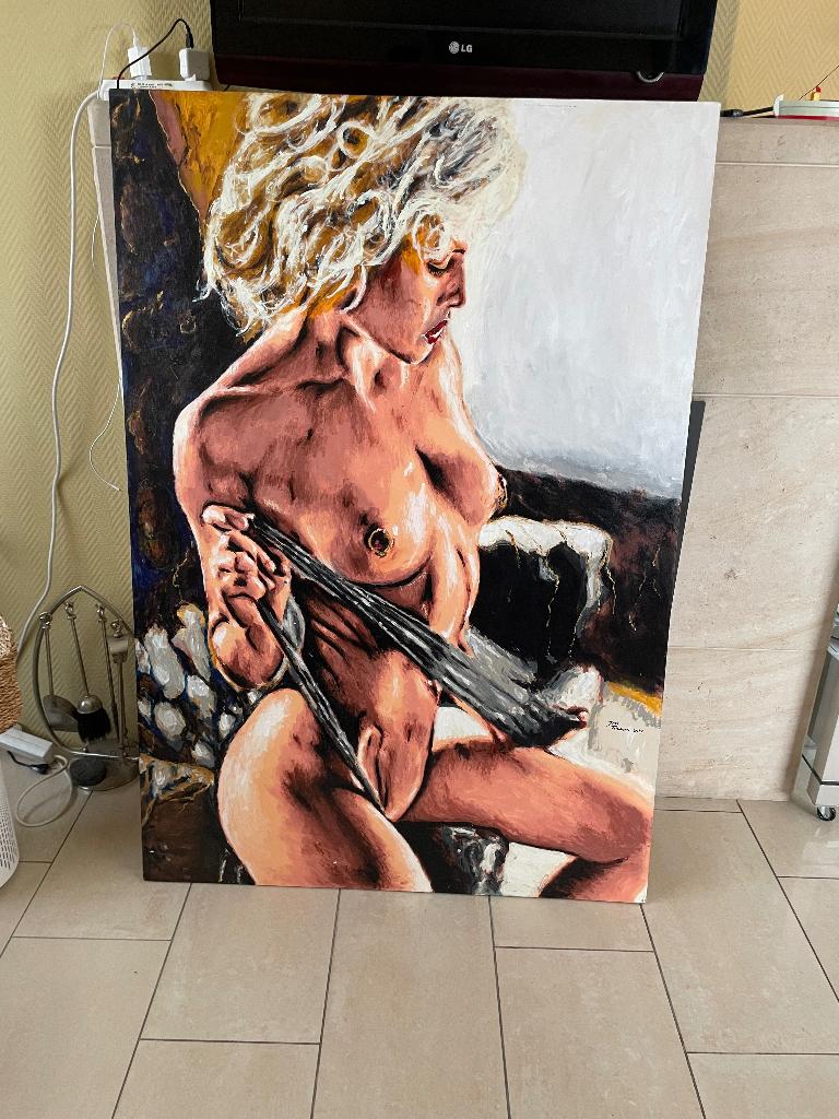 Jack Tribeman schilderij : yearning for love, Antiek en Kunst, Kunst | Schilderijen | Klassiek, Ophalen of Verzenden