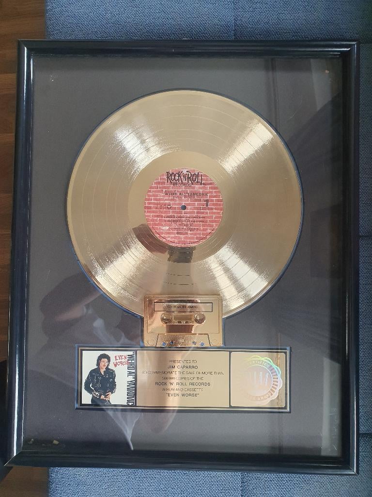 Wierd Al Yankovic Originele RIAA award gouden plaat, Ophalen of Verzenden, Zo goed als nieuw, Foto of Kaart